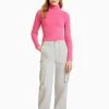 BERSHKA Roll Neck- Trui - Light Pink
