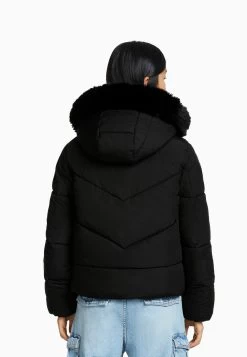 BERSHKA Hood Puffer- Winterjas - Black -Bershka e679f2e366bf4a80933e99105a4837c3