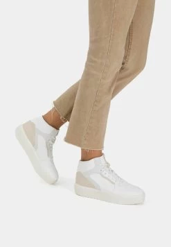 BERSHKA Contrast - Sneakers Hoog - White