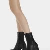 BERSHKA Patent Style Fitted - Korte Laarzen - Black