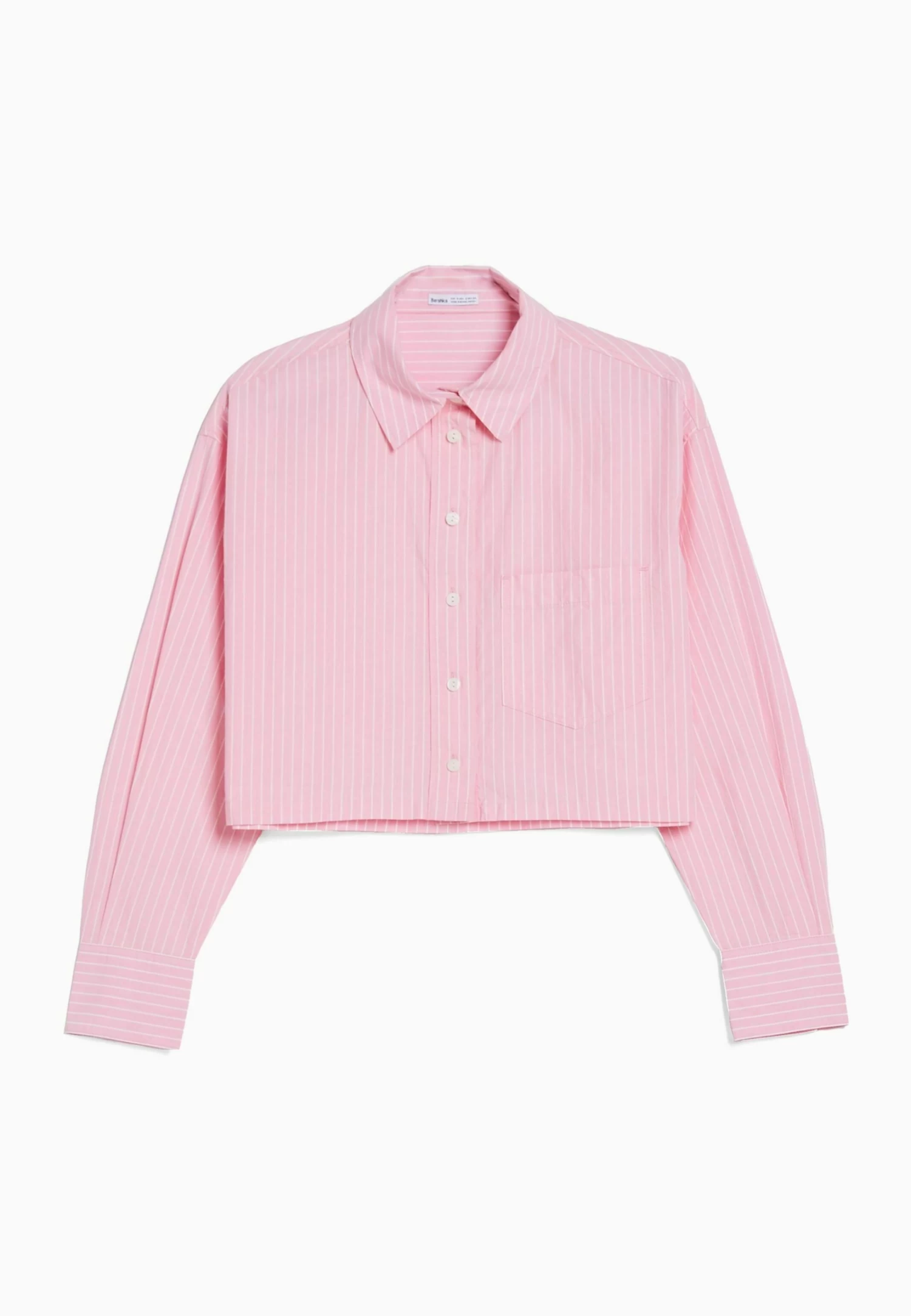 BERSHKA Cropped - Overhemdblouse - Pink 5 BERSHKA Cropped - Overhemdblouse - Pink - Afbeelding 5