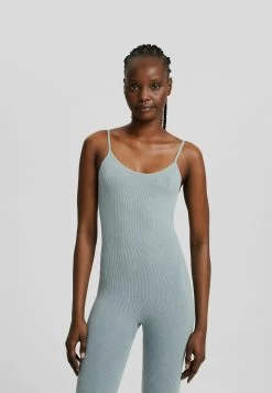BERSHKA Seamless- Jumpsuit - Blue -Bershka e7b98d0819414d789548ca4613baeb97