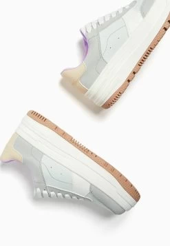 BERSHKA Contrast Platform - Sneakers Laag - Beige -Bershka e91bb40fbb2249acb6c7344e89b1a9f4