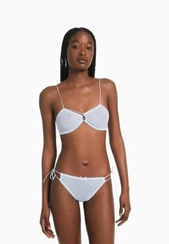 BERSHKA With Gathered Detail - Bikinitop - Blue