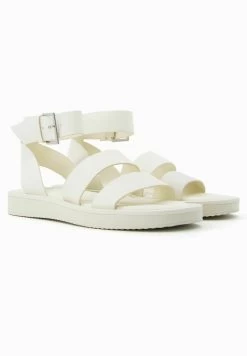 BERSHKA Embossed With Ankle Strap - Sandalen - Beige -Bershka ea77b1adccc44bba88b6088ade4341b5