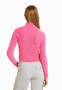 BERSHKA Roll Neck- Trui - Light Pink -Bershka eaa45ef0555145c3a14f846953e1ecc2