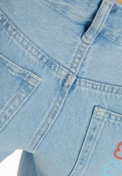 BERSHKA Printed Bermuda - Jeansshort - Light Blue -Bershka edfb565c8bb54df2894c438591b77cb0