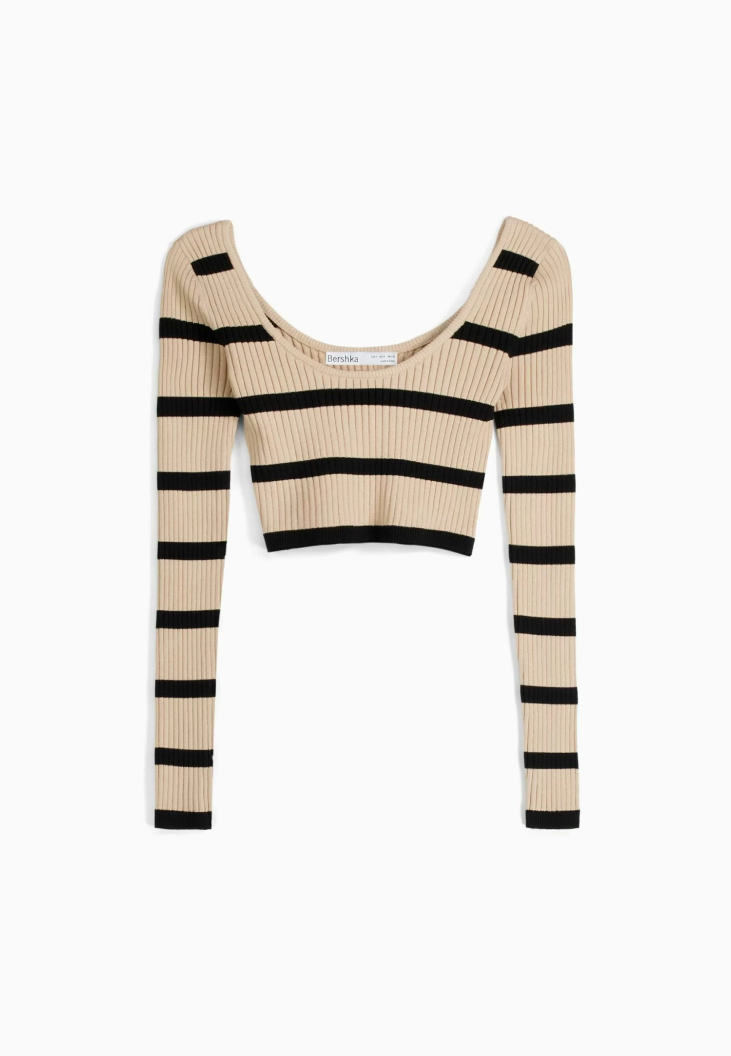 BERSHKA With Low-Cut Neckline - Cropped - Trui - Camel 6 BERSHKA With Low-Cut Neckline - Cropped - Trui - Camel - Afbeelding 6