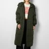 BERSHKA Long - Winterjas - Khaki