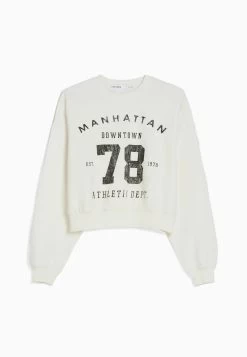BERSHKA Printed - Sweater - White 11 BERSHKA Printed - Sweater - White -Bershka ef45c59897484b0f8a845a61e24b20d8