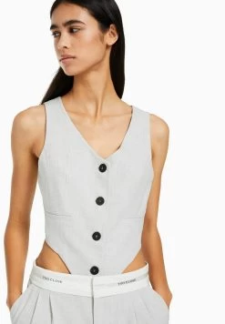 BERSHKA Tailored - Bodywarmer - Grey 9 BERSHKA Tailored - Bodywarmer - Grey -Bershka efc2c8485e5e44edb8cf8b6e47c0a015
