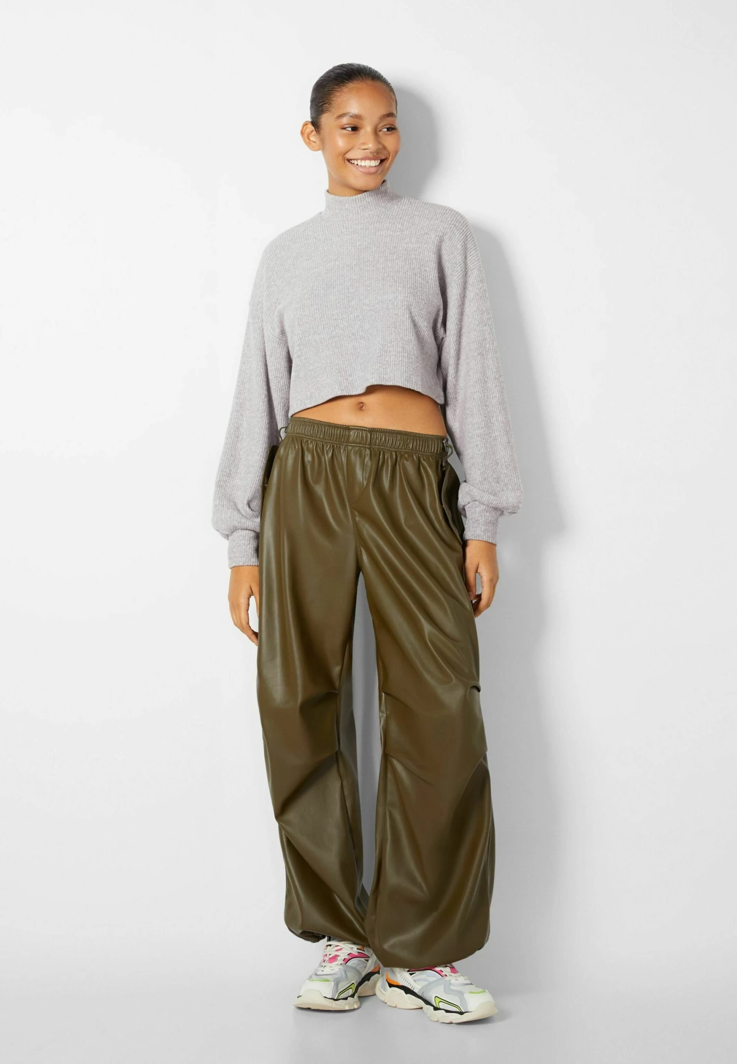 BERSHKA Long Sleeve High Neck 07788831 - Trui - Mottled Grey 2 BERSHKA Long Sleeve High Neck 07788831 - Trui - Mottled Grey - Afbeelding 2