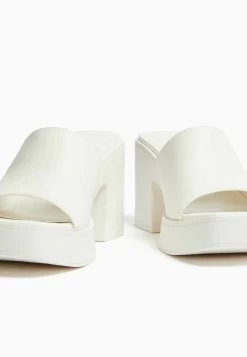 BERSHKA Muiltjes Met Hak - Off White -Bershka f0df80d16b714a88a798fd074af9a4a3