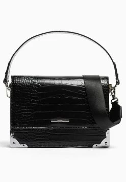 BERSHKA Textured - Minaudière With Handle - Handtas - Black -Bershka f17feb2d9a524c46af475c6c0757ff23