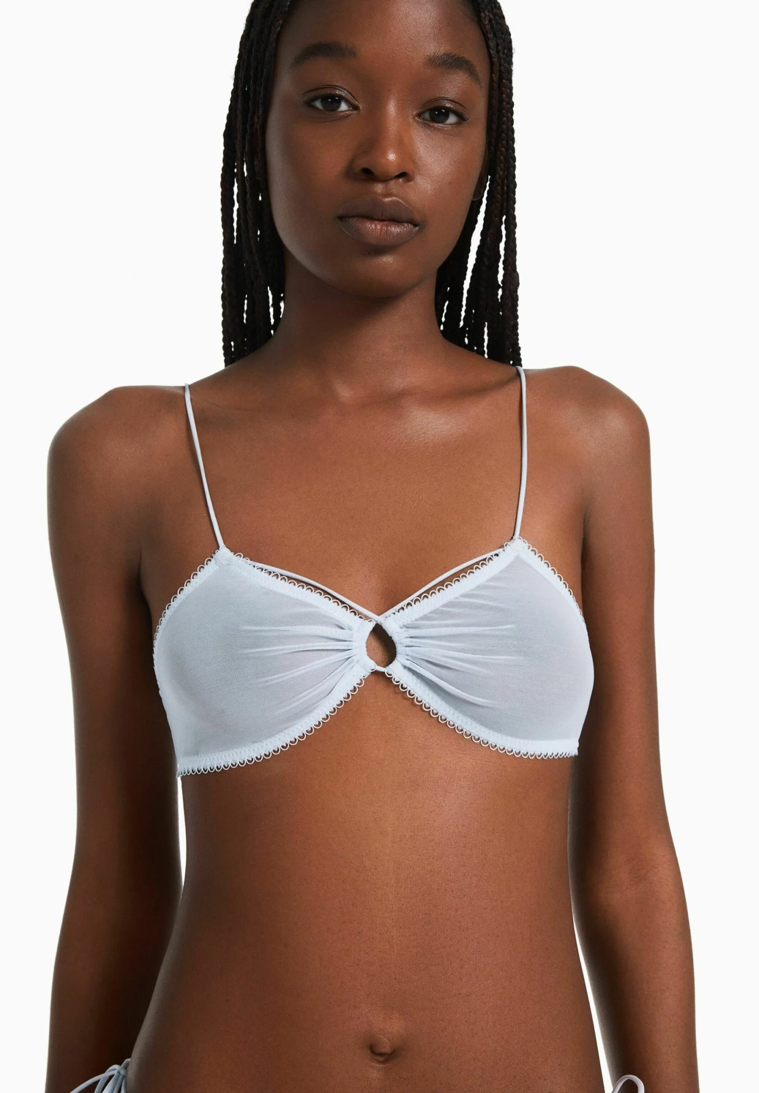 BERSHKA With Gathered Detail - Bikinitop - Blue 4 BERSHKA With Gathered Detail - Bikinitop - Blue - Afbeelding 4