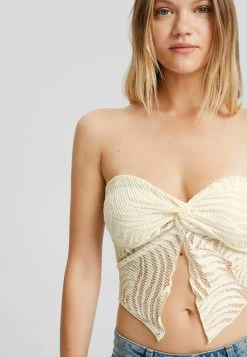 BERSHKA Rustic Blonde Bandeau - Blouse - White 9 BERSHKA Rustic Blonde Bandeau - Blouse - White -Bershka f1c8f14bc2794778a20da1261666a3c0
