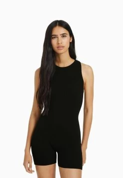BERSHKA Strappy - Jumpsuit - Black