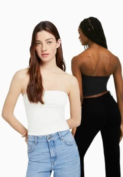 BERSHKA 2-Pack - Bandeau - Top - White