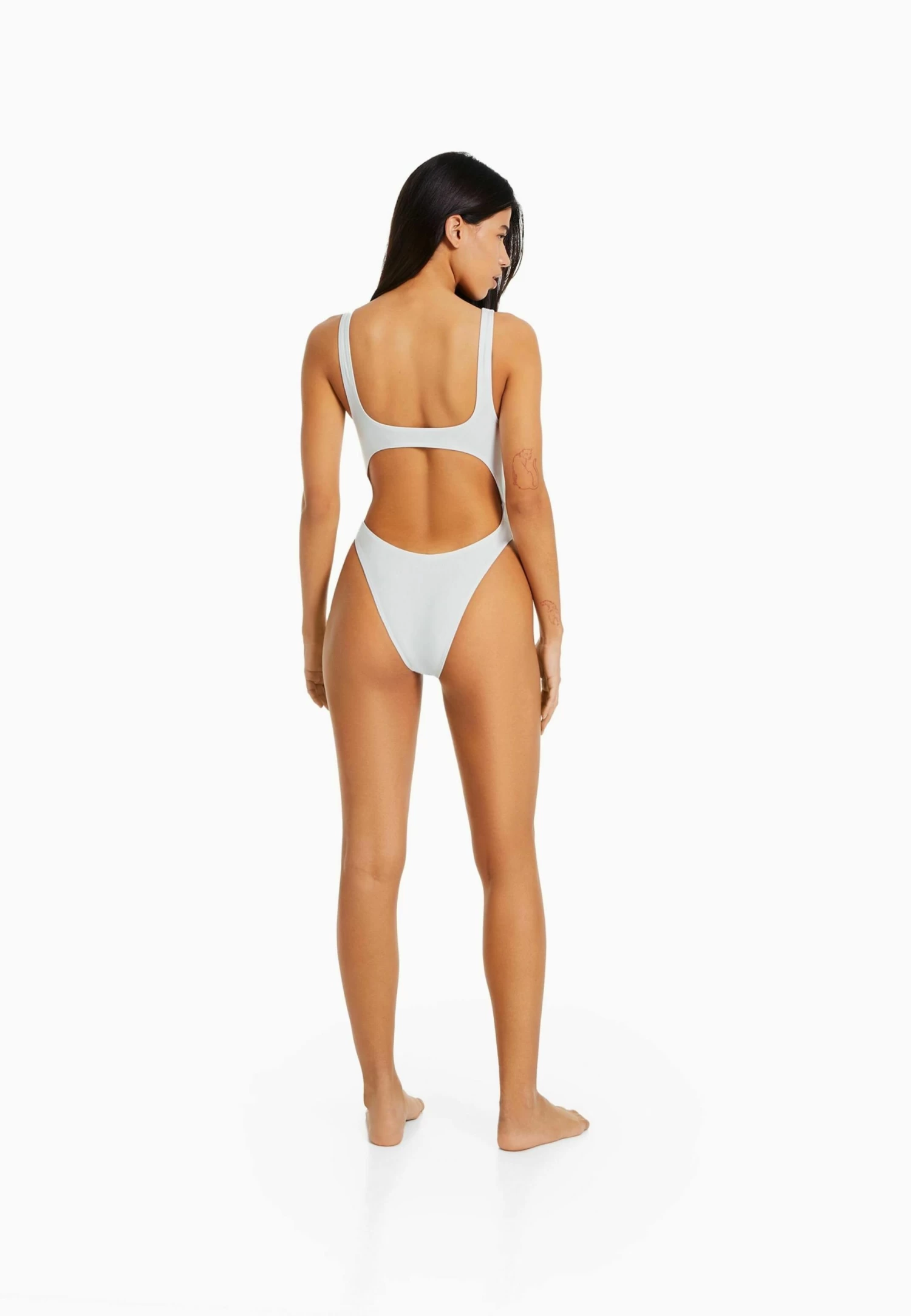 BERSHKA Shimmer Cut Out- Badpak - White 3 BERSHKA Shimmer Cut Out- Badpak - White - Afbeelding 3