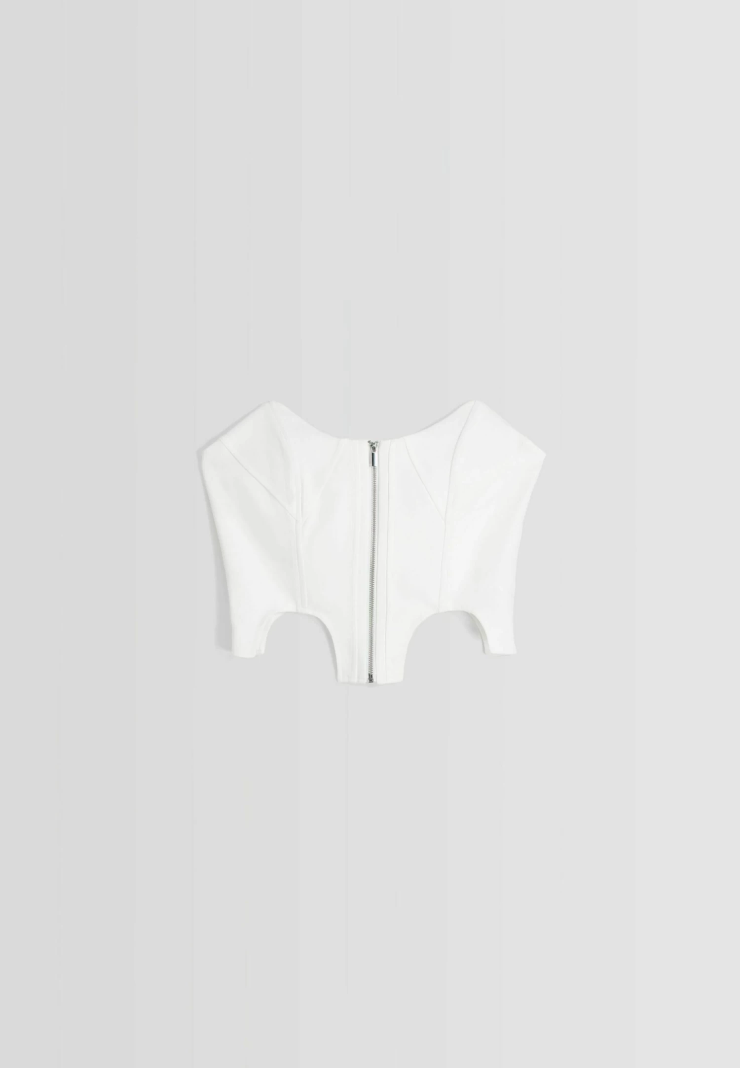 BERSHKA Tailored With Zip Bandeau - Top - White 6 BERSHKA Tailored With Zip Bandeau - Top - White - Afbeelding 6