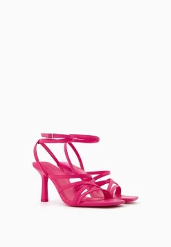BERSHKA High-Heel With Ankle Strap- Sandalen - Pink -Bershka f80b6c6fed5444b695c991f3e1438747