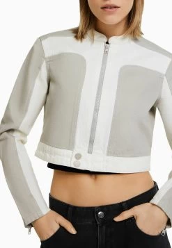 BERSHKA Contrast - Spijkerjas - Mottled Light Grey -Bershka f82390f98fdc44dab1fdba820ee6bebd