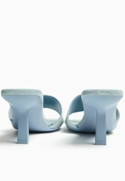 BERSHKA Muiltjes Met Hak - Metallic Blue -Bershka f82581af22ec4bb2b1647c60d409484f