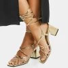 BERSHKA Tied- Sandalen - Gold Coloured