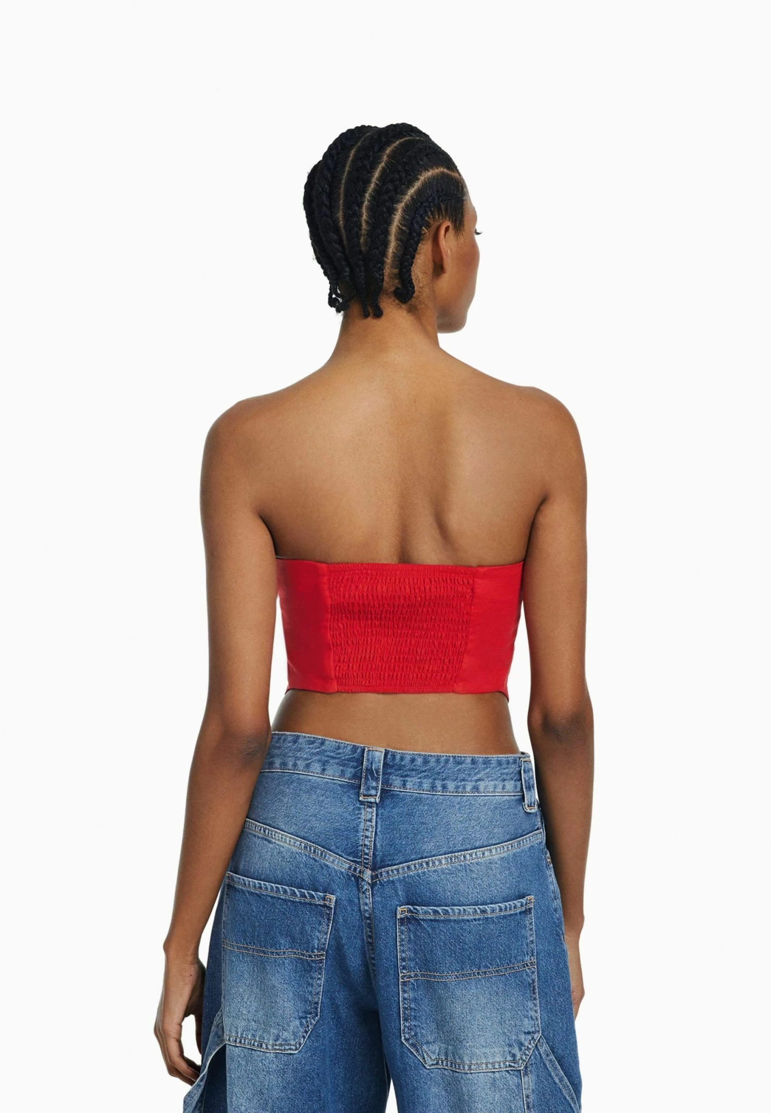 BERSHKA Bustier - Blouse - Red 3 BERSHKA Bustier - Blouse - Red - Afbeelding 3