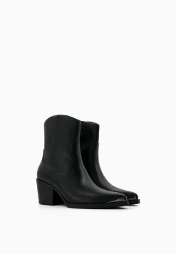 BERSHKA Heeled With Metallic Toe - Cowboy-/Bikerlaarsjes - Black -Bershka f909505150cb4c1ea69c2cc653f76116