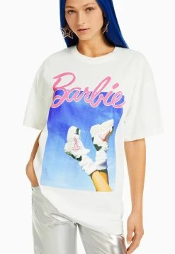BERSHKA Barbie - T-Shirt Print - White -Bershka f98b3e3cd62a483b81084cd486ac234f