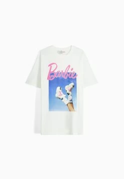 BERSHKA Barbie - T-Shirt Print - White -Bershka fabe26a5b9414b4bb41b50fd2ed90ea3