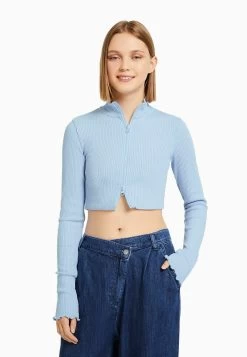 BERSHKA Vest - Light Blue