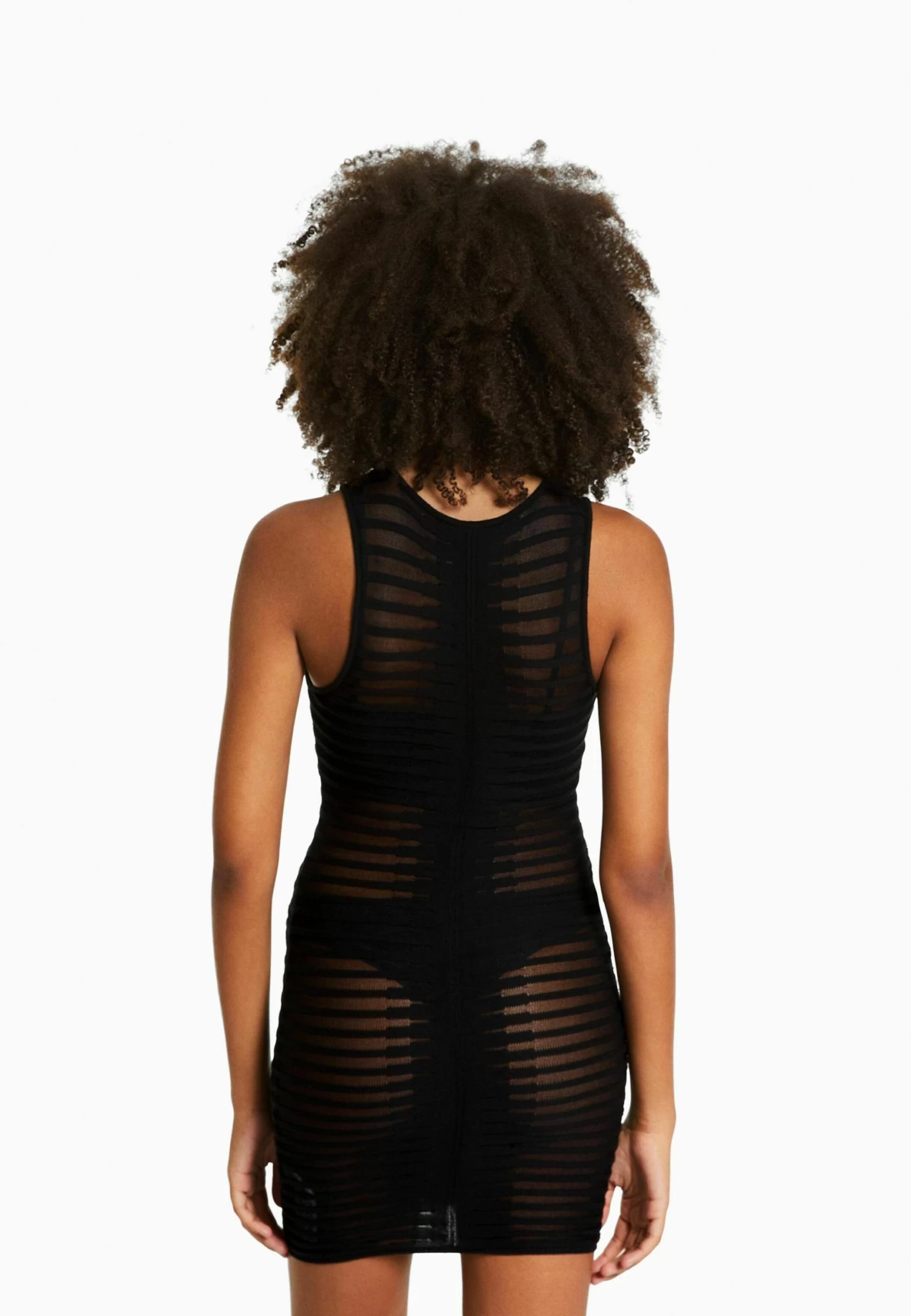 BERSHKA Sleeveless Transparent00587686 - Gebreide Jurk - Black 3 BERSHKA Sleeveless Transparent00587686 - Gebreide Jurk - Black - Afbeelding 3