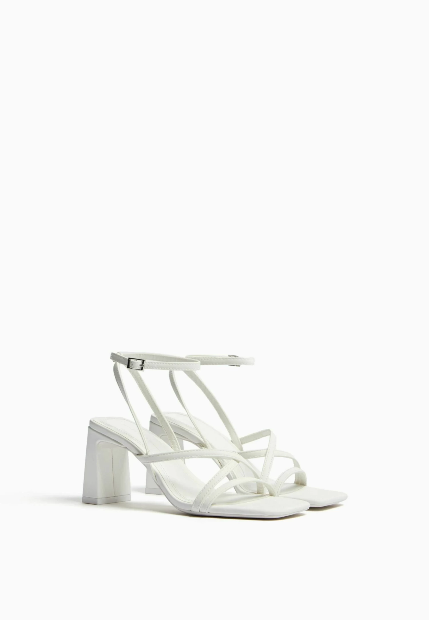BERSHKA With Ankle Strap - Sandalen - White 3 BERSHKA With Ankle Strap - Sandalen - White - Afbeelding 3