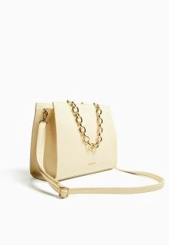 BERSHKA Chain Strap - Handtas - Beige -Bershka fc0377f76a6a4502b40658f960a4c429