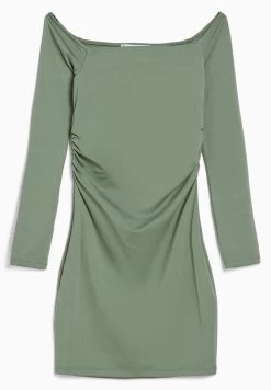 BERSHKA Long Sleeve Mini - Etui-Jurk - Khaki -Bershka fc4a6e7c14cd4a11bfd826e15108b7d3