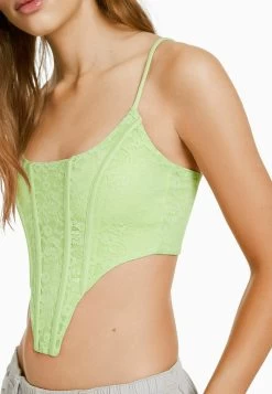 BERSHKA Strappy With Blonde - Top - Green -Bershka fd282008d8e0403bb92e177cd7208be0