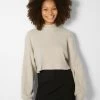 BERSHKA Long Sleeve High Neck 07788831 - Trui - Sand