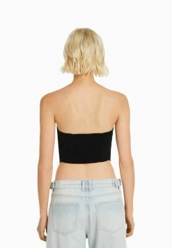 BERSHKA Bustier - Blouse - Black -Bershka fd84346e147143f4b80a8f5848a30192