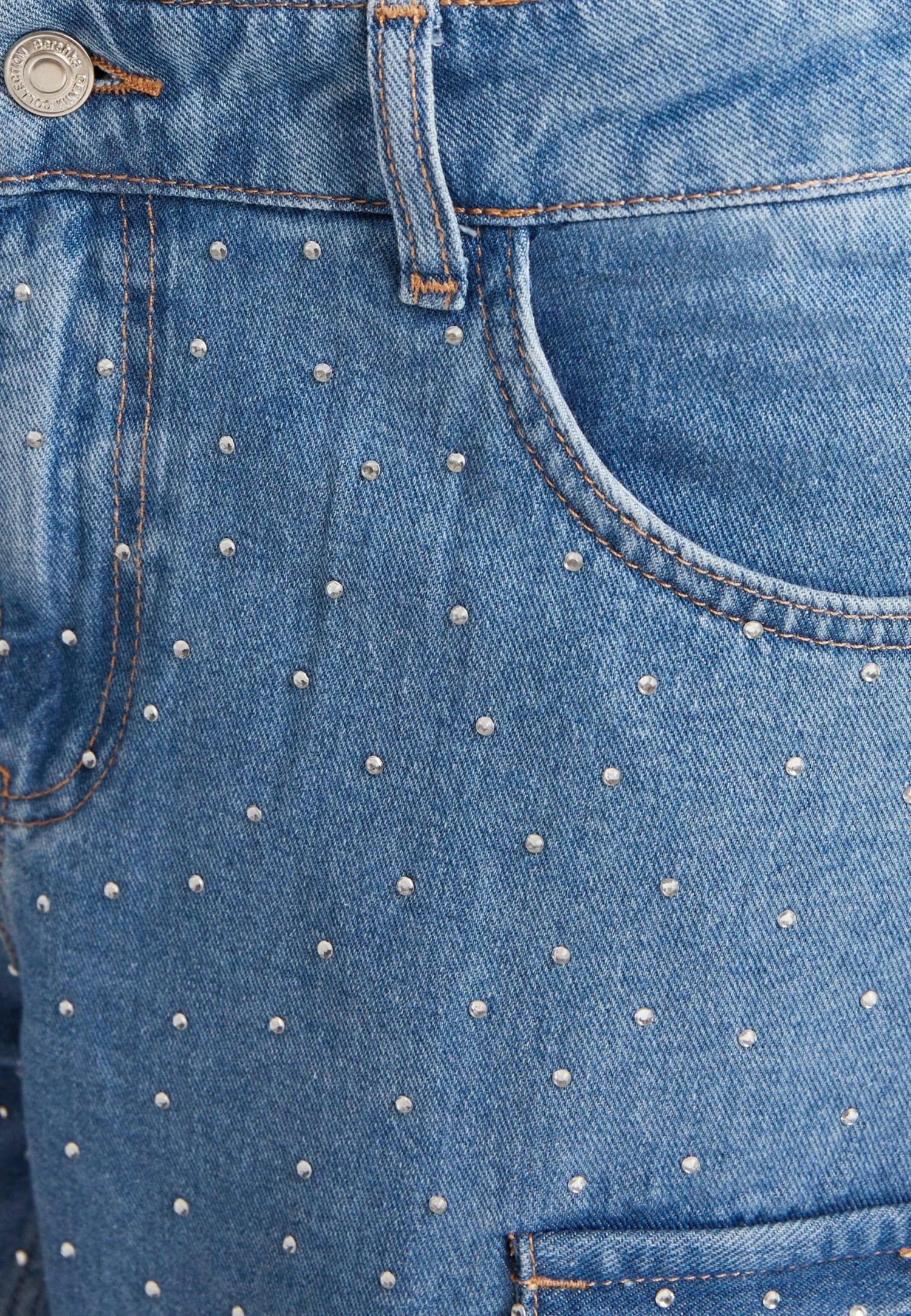 BERSHKA Rhinestone- Flared Jeans - Dark Blue 6 BERSHKA Rhinestone- Flared Jeans - Dark Blue - Afbeelding 6