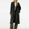BERSHKA Trenchcoat - Black