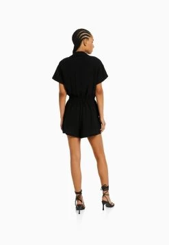 BERSHKA Rustic Utility - Playsuit - Jumpsuit - Black -Bershka ff5becaf2a204813b0f02edbf7c11c3e